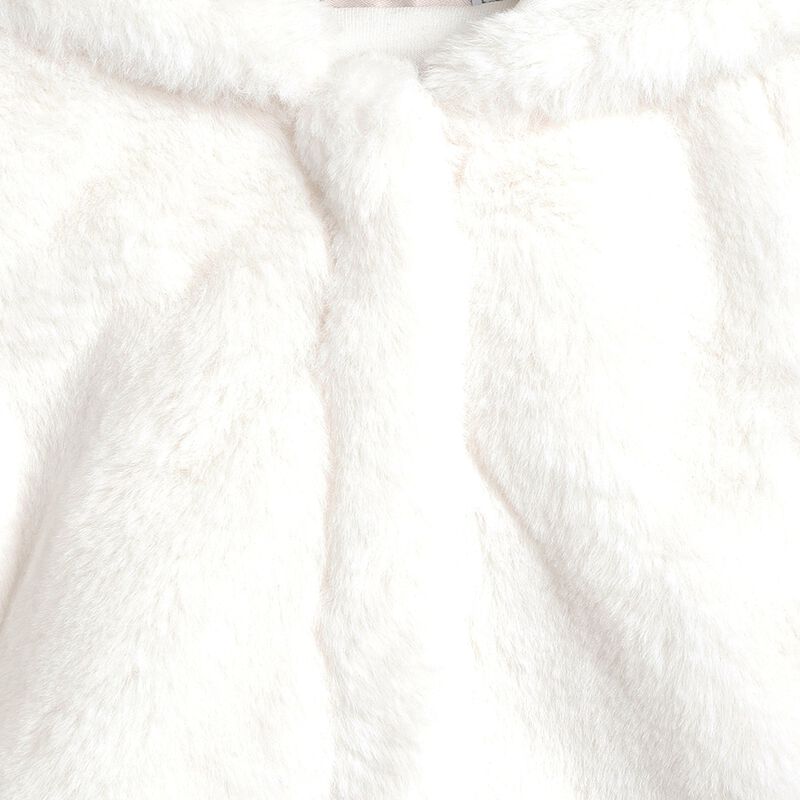 Faux Fur Front Open Cardigan with Hood image number null